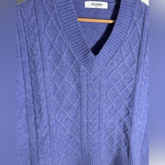Storets V-Neck Cable Knit Sweater Vest in Lavender - Picture 2 of 5